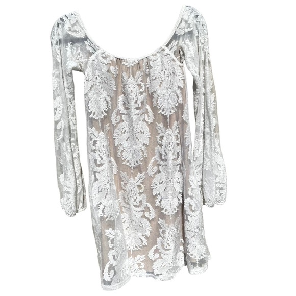 FOR LOVE & LEMONS San Marcos Off the Shoulder Ivory Lace Dress Boho Size Small - Picture 8 of 16